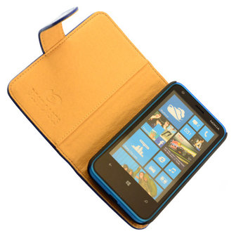 Bestcases Vintage Blauw Bookstyle Cover Hoesje voor Nokia Lumia 620