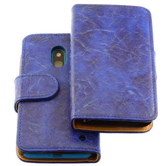 Bestcases Vintage Blauw Bookstyle Cover Hoesje voor Nokia Lumia 620