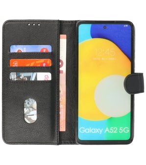 Booktype Wallet Case Telefoonhoesje voor Samsung Galaxy A52 / A52 5G / A52s 5G - Zwart