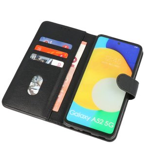 Booktype Wallet Case Telefoonhoesje voor Samsung Galaxy A52 / A52 5G / A52s 5G - Zwart