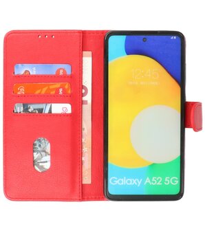 Booktype Wallet Case Telefoonhoesje voor Samsung Galaxy A52 / A52 5G / A52s 5G - Rood