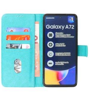 Booktype Wallet Case Telefoonhoesje voor Samsung Galaxy A72 5G - Groen