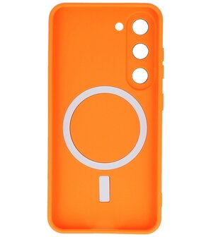 MagSafe Hoesje met Camera Beschermer voor Samsung Galaxy S23 Oranje