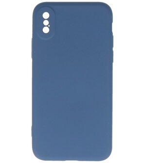 2.0mm Dikke Fashion Telefoonhoesje - Siliconen Hoesje voor iPhone Xs &amp; iPhone X - Navy