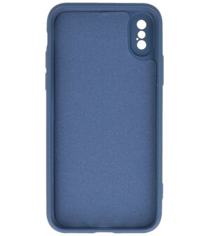 2.0mm Dikke Fashion Telefoonhoesje - Siliconen Hoesje voor iPhone Xs &amp; iPhone X - Navy