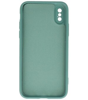 2.0mm Dikke Fashion Telefoonhoesje - Siliconen Hoesje voor iPhone Xs &amp; iPhone X - Donker Groen