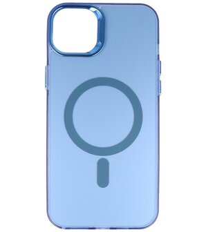 Magsafe Hoesje Geschikt voor iPhone 12 / 12 Pro - Magnetisch Smartphone Hoesje - Navy