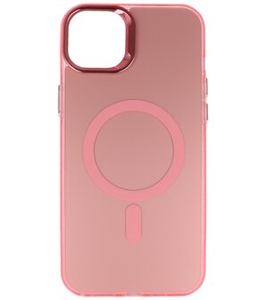 Magsafe Hoesje Geschikt voor iPhone 12 / 12 Pro - Magnetisch Smartphone Hoesje - Roze