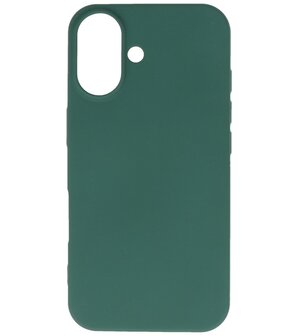 Fashion Color TPU Hoesje voor iPhone 16 Plus Donker Groen