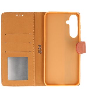 Samsung Galaxy A35 Hoesje Book Case Portemonnee Telefoonhoesje - Bruin