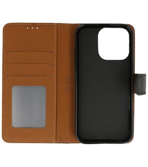 iPhone 16 Pro Hoesje Book Case Portemonnee Telefoonhoesje - Zwart