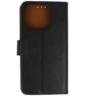 iPhone 16 Pro Hoesje Book Case Portemonnee Telefoonhoesje - Zwart