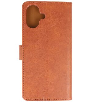 iPhone 16 Hoesje Book Case Portemonnee Telefoonhoesje - Bruin