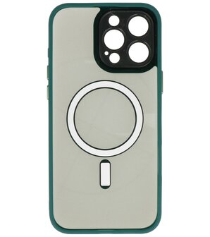 Magsafe Aluminium Camera Beschermer Hoesje voor iPhone 15 Pro Max Donker Groen