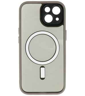 Magsafe Aluminium Camera Beschermer Hoesje voor iPhone 15 Grijs