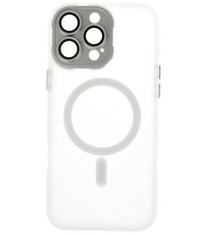 Mat-Transparent met Camera Beschermer Magsafe Case voor iPhone 14 Pro Max Wit