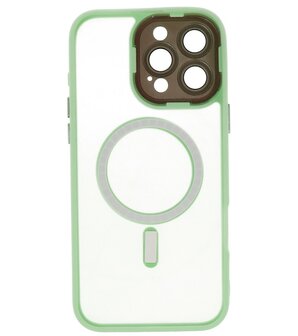 Mat-Transparent met Camera Beschermer Magsafe Case voor iPhone 14 Pro Groen