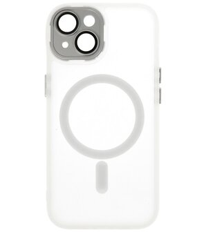 Mat-Transparent met Camera Beschermer Magsafe Case voor iPhone 15 Wit