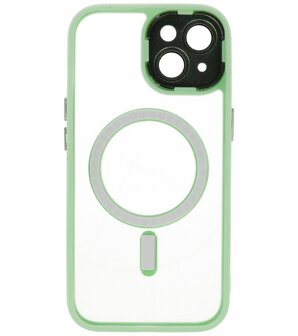 Mat-Transparent met Camera Beschermer Magsafe Case voor iPhone 15 Groen