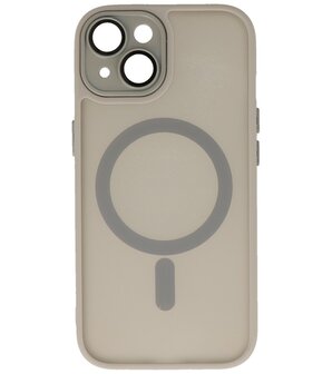 Mat-Transparent met Camera Beschermer Magsafe Case voor iPhone 15 Grijs