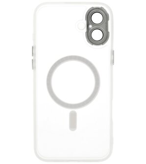 Mat-Transparent met Camera Beschermer Magsafe Case voor iPhone 16 Wit