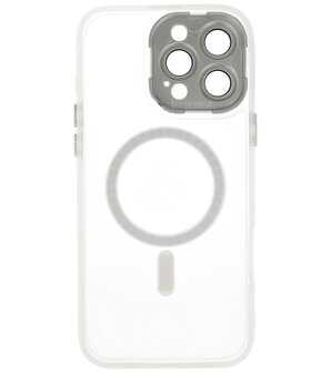 Mat-Transparent met Camera Beschermer Magsafe Case voor iPhone 16 Pro Wit