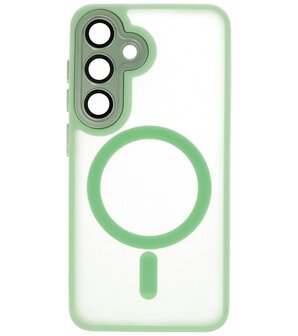 Mat-Transparent met Camera Beschermer Magsafe Case voor Samsung Galaxy S24 FE Groen