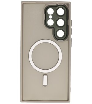 Mat-Transparent met Camera Beschermer Magsafe Case voor Samsung Galaxy S24 Ultra Grijs