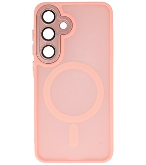 Mat-Transparent met Camera Beschermer Magsafe Case voor Samsung Galaxy S24 Roze