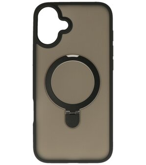 Magsafe Mat Transparant - Camera Beschermer Case met Staande Functie voor iPhone 16 Zwart