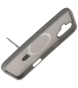 Magsafe Mat Transparant - Camera Beschermer Case met Staande Functie voor iPhone 16 Grijs