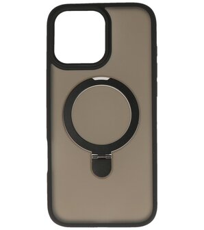 Magsafe Mat Transparant - Camera Beschermer Case met Staande Functie voor iPhone 16 Pro Max Zwart