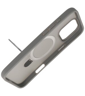 Magsafe Mat Transparant - Camera Beschermer Case met Staande Functie voor iPhone 16 Pro Max Grijs