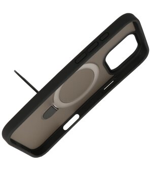 Magsafe Mat Transparant - Camera Beschermer Case met Staande Functie voor iPhone 16 Pro Zwart