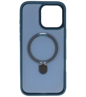 Magsafe Mat Transparant - Camera Beschermer Case met Staande Functie voor iPhone 16 Pro Blauw