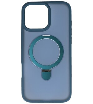 Magsafe Mat Transparant - Camera Beschermer Case met Staande Functie voor iPhone 16 Pro Blauw