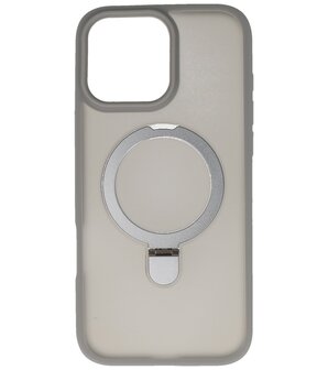 Magsafe Mat Transparant - Camera Beschermer Case met Staande Functie voor iPhone 16 Pro Grijs