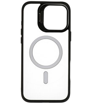 Magsafe Transparant - Camera Beschermer Case met Staande Functie voor iPhone 16 Pro Zwart