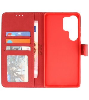 Samsung Galaxy S25 Ultra Hoesje Book Case Portemonnee Telefoonhoesje - Rood