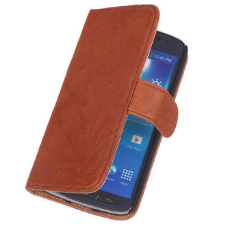 Polar Echt Lederen Bruin Samsung Galaxy Express Bookstyle Wallet Hoesje