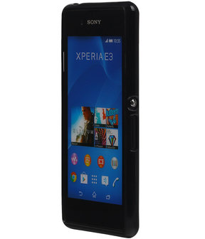 Sony Xperia E3 TPU Hoesje Transparant Zwart