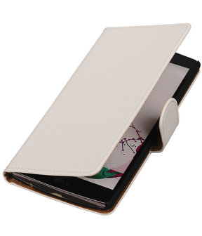 LG G3 Effen Booktype Wallet Hoesje Wit