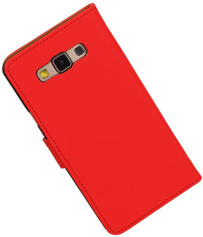 Rood Effen Booktype Samsung Galaxy A7 Wallet Cover Hoesje