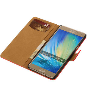 Rood Effen Booktype Samsung Galaxy A7 Wallet Cover Hoesje