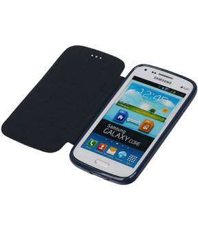 Polar Map Case Donker Blauw Samsung Galaxy Core i8260 TPU Bookcover Hoesje