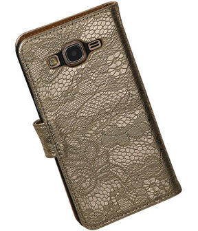 Samsung Galaxy On5 - Lace Goud Booktype Wallet Hoesje