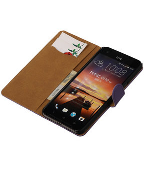 Paars Effen booktype cover hoesje voor HTC One X9