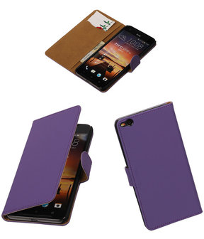 Paars Effen booktype cover hoesje voor HTC One X9