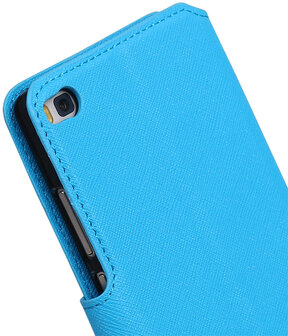 Blauw Huawei P8 TPU wallet case booktype hoesje HM Book