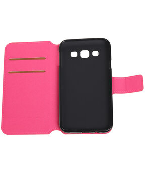 Roze Samsung Galaxy E5 TPU wallet case booktype hoesje HM Book